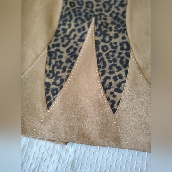 Susanna  Tan and Black Blazer Set with Leopard Print Size 8 - Picture 8 of 9